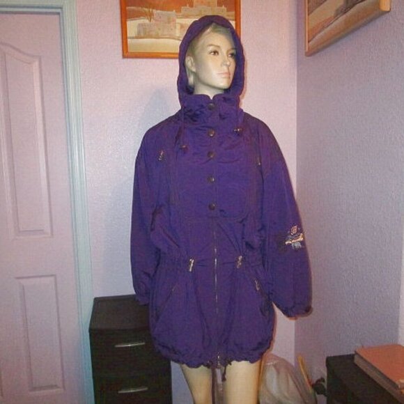 VTG Bogner EMBROIDERED Ski Size 12 JACKET Puffer FULL ZIP Coat POCKET Lined HOOD - Picture 1 of 12